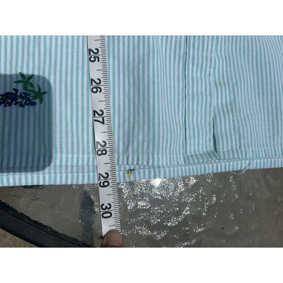 VTG Casey Coleman Blouse Women's XL Striped Floral Embroidery Cottage Grannycore - Picture 7 of 7